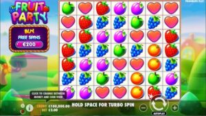 Fruit Party là trò chơi slot trực tuyến được sản xuất bởi nhà cung cấp game nổi tiếng Pragmatic Play. Fruit Party được thiết kế theo định dạng khá đặc biệt là 7×7 với 7 cuộn, 7 hàng cùng tỷ lệ RTP là 96,47%. Bối cảnh và biểu tượng trong game được lấy cảm hứng từ một bữa tiệc trái cây đầy màu sắc, mang cảm giác của thập niên 80 với các loại quả như dâu tây, táo, cam nh0 . Hãy đến FUN88 trò chơi trực tuyến để biết thêm thông tin nhé .